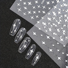 5D Laser Star Nail Decals Holographic Stickers