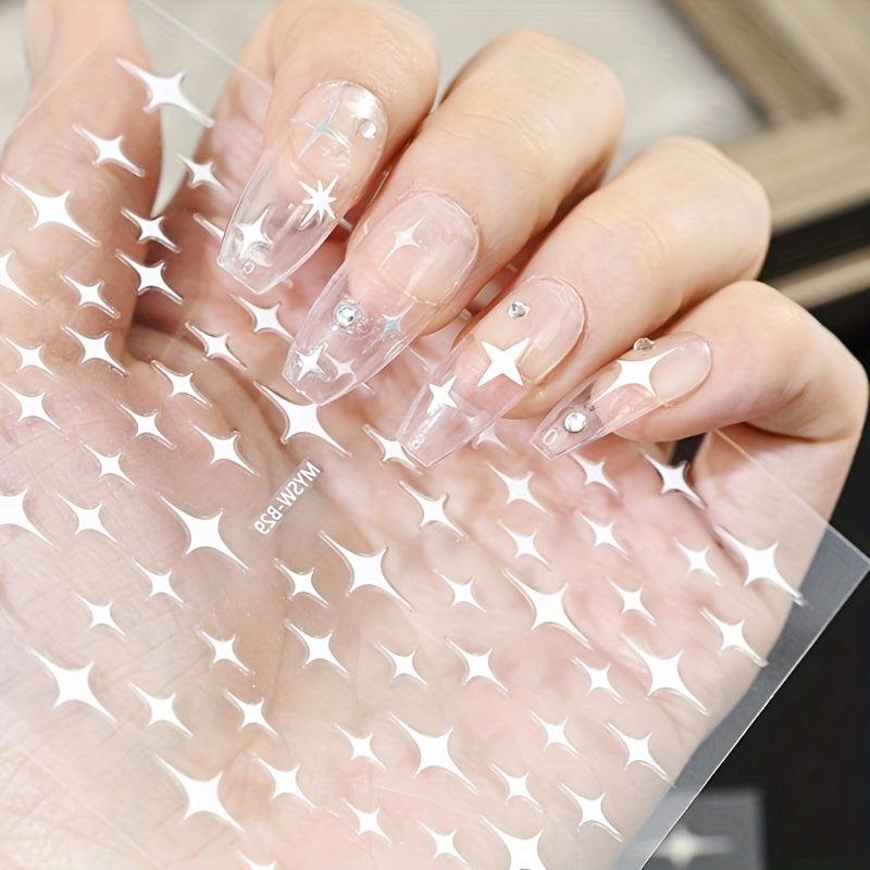 5D Laser Star Nail Decals Holographic Stickers