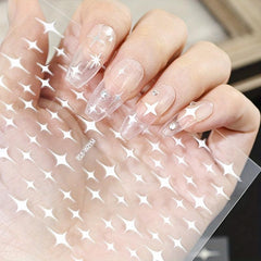 5D Laser Star Nail Decals Holographic Stickers