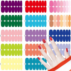 14 Sheets Solid Nail Polish Strips for Easy Nail Art