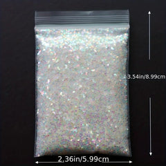 Mermaid Holo Nail Glitter & Silver Sequins for Manicure