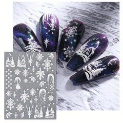 Christmas Nail Stickers Decals Snowflake Winter Xmas Nail Art Supplies