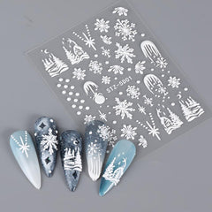 Christmas Nail Stickers Decals Snowflake Winter Xmas Nail Art Supplies