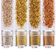 Y2K Holographic Glitter Flakes for Face Body Nail Art - 4 Boxes