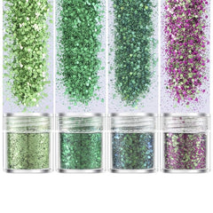 Y2K Holographic Glitter Flakes for Face Body Nail Art - 4 Boxes