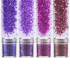 Y2K Holographic Glitter Flakes for Face Body Nail Art - 4 Boxes