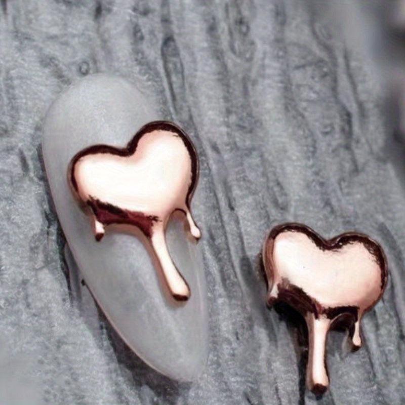 10pcs 3D Heart Nail Charms Love Jewelry for DIY Nail Art