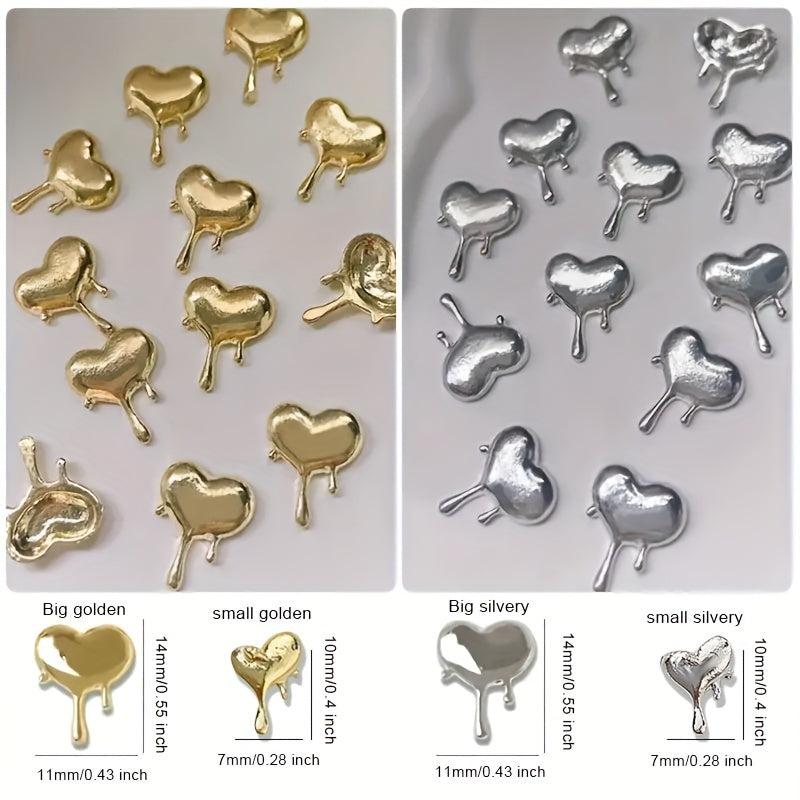 10pcs 3D Heart Nail Charms Love Jewelry for DIY Nail Art