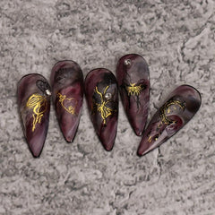 5D Holographic Butterfly Nail Stickers - Golden & Silvery Foil Decals