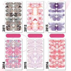 Marble Texture Nail Art Sticker Wraps Full Cover Nail Stickers with Nail File