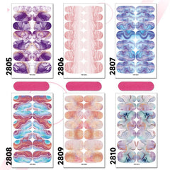 Marble Texture Nail Art Sticker Wraps Full Cover Nail Stickers with Nail File