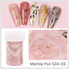 Pink Marble Nail Art Stickers & Foil Decorations for Manicures