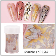 Pink Marble Nail Art Stickers & Foil Decorations for Manicures