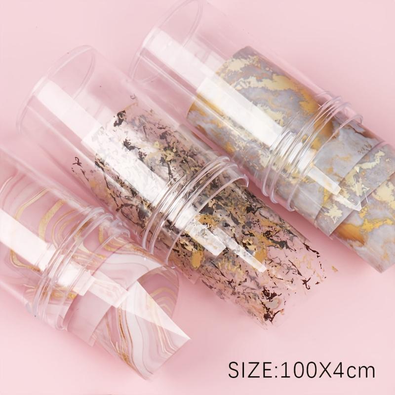 Pink Marble Nail Art Stickers & Foil Decorations for Manicures