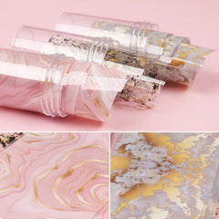 Pink Marble Nail Art Stickers & Foil Decorations for Manicures