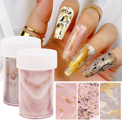 Pink Marble Nail Art Stickers & Foil Decorations for Manicures