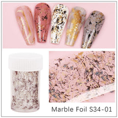 Pink Marble Nail Art Stickers & Foil Decorations for Manicures