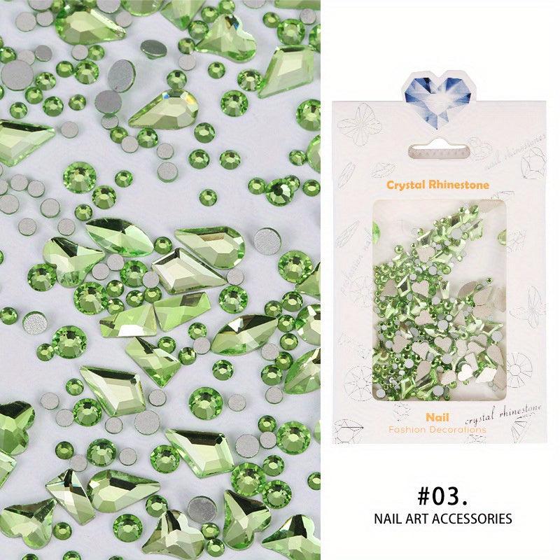 Flat Back AB Nail Rhinestones Crystal Glass Sparkle Gemstones