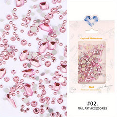 Flat Back AB Nail Rhinestones Crystal Glass Sparkle Gemstones