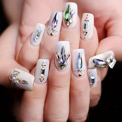 Flat Back AB Nail Rhinestones Crystal Glass Sparkle Gemstones