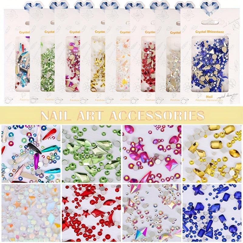 Flat Back AB Nail Rhinestones Crystal Glass Sparkle Gemstones