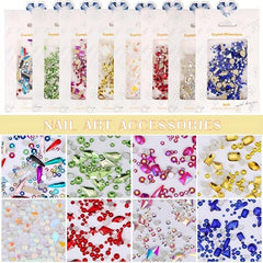 Flat Back AB Nail Rhinestones Crystal Glass Sparkle Gemstones