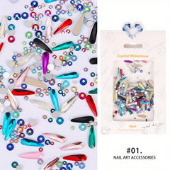Flat Back AB Nail Rhinestones Crystal Glass Sparkle Gemstones