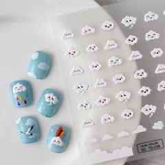 5D Cloud Cartoon Sticker Happy Face Nail Art Decoration