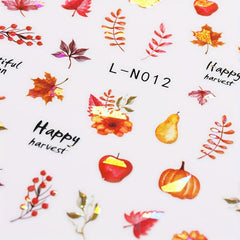 6pcs Thanksgiving Nail Art Stickers Self Adhesive DIY Nail Salons Supplies