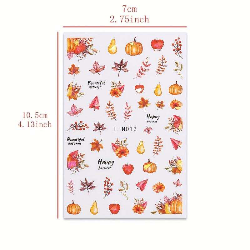 6pcs Thanksgiving Nail Art Stickers Self Adhesive DIY Nail Salons Supplies