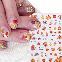 6pcs Thanksgiving Nail Art Stickers Self Adhesive DIY Nail Salons Supplies