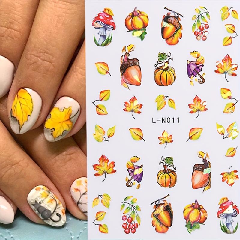 6pcs Thanksgiving Nail Art Stickers Self Adhesive DIY Nail Salons Supplies