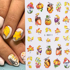 6pcs Thanksgiving Nail Art Stickers Self Adhesive DIY Nail Salons Supplies