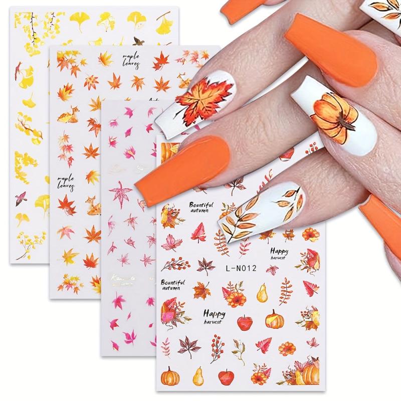 6pcs Thanksgiving Nail Art Stickers Self Adhesive DIY Nail Salons Supplies