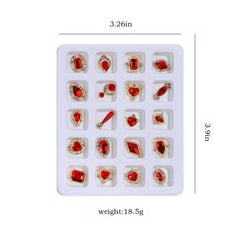 Heart Nail Decoration Mixed Charms Rhinestones Glass Gems Stones DIY