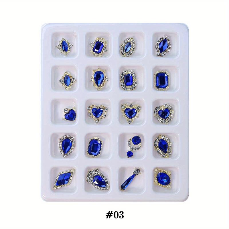 Heart Nail Decoration Mixed Charms Rhinestones Glass Gems Stones DIY