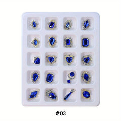 Heart Nail Decoration Mixed Charms Rhinestones Glass Gems Stones DIY