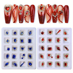 Heart Nail Decoration Mixed Charms Rhinestones Glass Gems Stones DIY