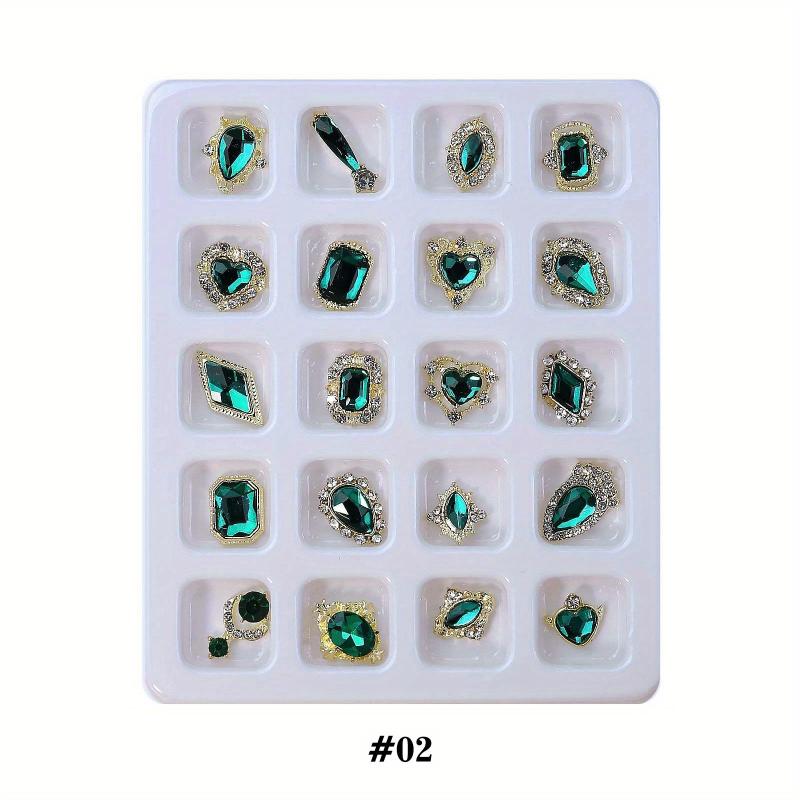 Heart Nail Decoration Mixed Charms Rhinestones Glass Gems Stones DIY