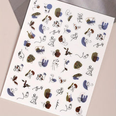 Graffiti Fun Nail Foil Decals - Abstract Line Nail DIY Manicure
