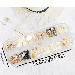 12 Grids Abalone Seashell Slices Nail Art Decorations