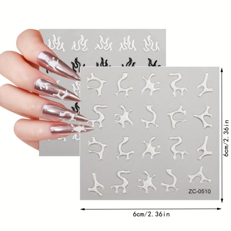 3D Embossed Nail Stickers Self Adhesive Cartoon Decals DIY Nail Art Supplies