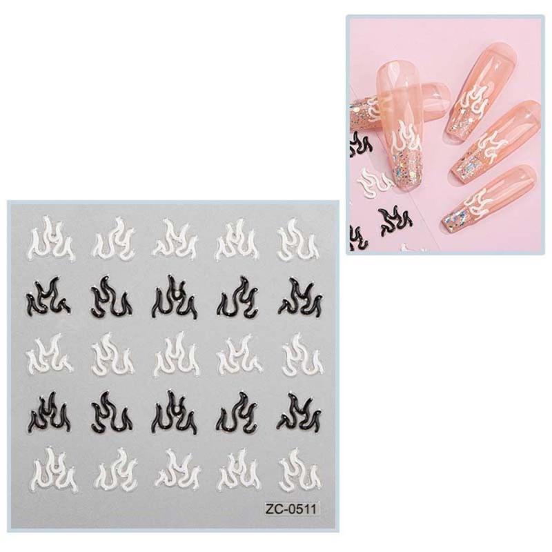 3D Embossed Nail Stickers Self Adhesive Cartoon Decals DIY Nail Art Supplies