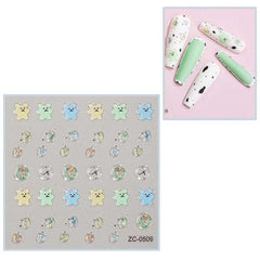 3D Embossed Nail Stickers Self Adhesive Cartoon Decals DIY Nail Art Supplies