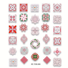5D Embossed Totem Nail Art Stickers Retro Style Nail Decals