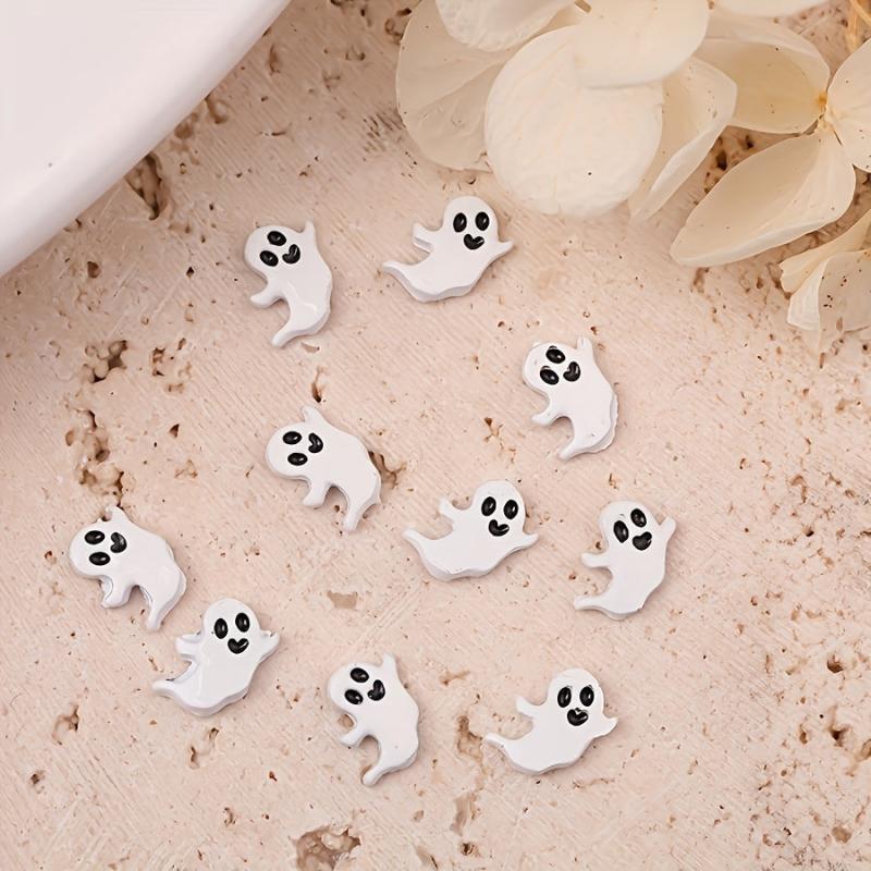10pcs Halloween Ghost Nail Art Charms 3D Spooky Ghost Nail Art Accessories
