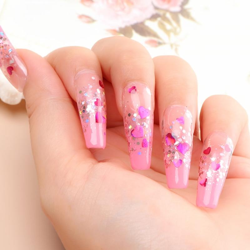 Heart Nail Glitter Flakes - Holographic Love Pattern Nail Paillettes