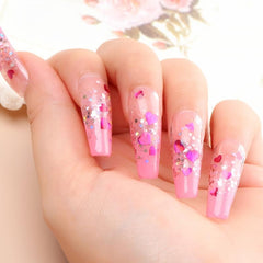 Heart Nail Glitter Flakes - Holographic Love Pattern Nail Paillettes