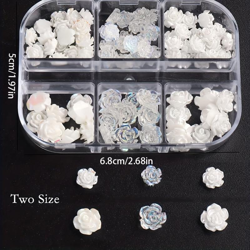 3D Acrylic Flower Nail Charms 54PCS Nail Art Supplies