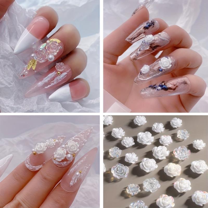 3D Acrylic Flower Nail Charms 54PCS Nail Art Supplies